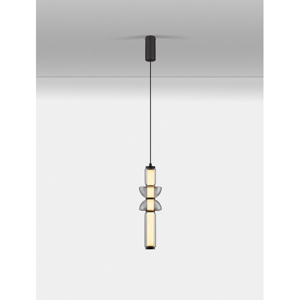 Lampadario LED grigio in vetro con intensità regolabile ø 12 cm Ulon – Nova Luce-image-3