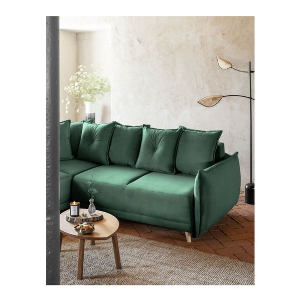 Divano letto in velluto a coste verde (variabile) Lazy Lukka - Miuform-image-1