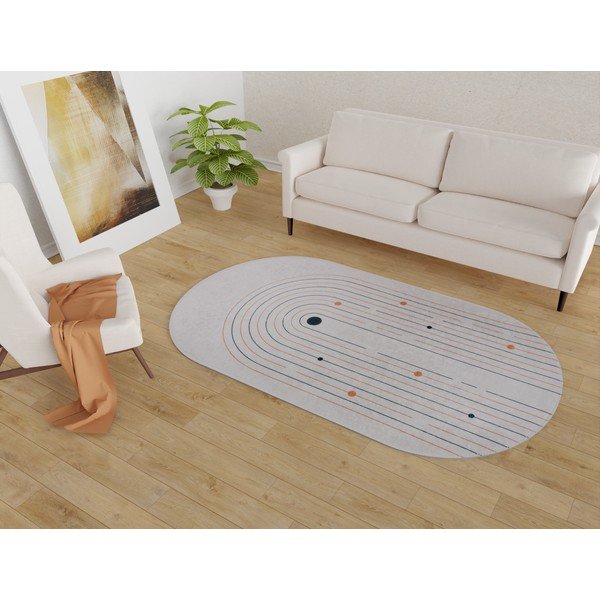 Tappeto lavabile crema 80x120 cm Oval - Vitaus-image-1