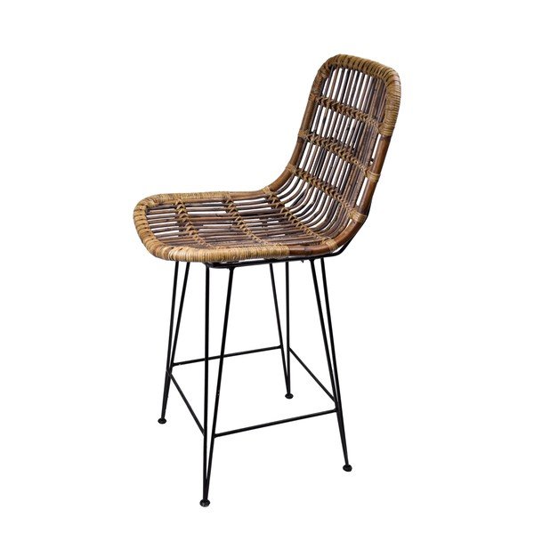 Sgabello da bar in rattan marrone 106 cm - Ego Dekor-image-2