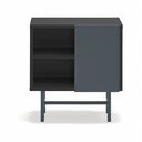 Comodino nero/color antracite opaco con ripiani Nube – Teulat