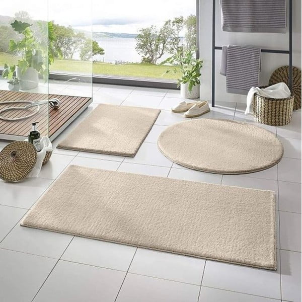 Set di tappetini per il bagno greige 3 pz 50x90 cm – Mila Home-image-1