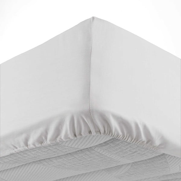 Lenzuolo bianco in cotone elasticizzato 180x200 cm Lina - douceur d'intérieur-image-3