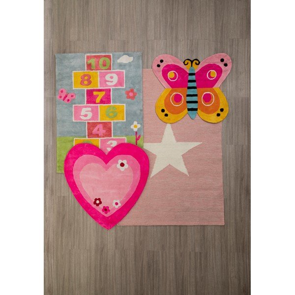 Tappeto rosa per bambini 100x100 cm Love Heart - Premier Housewares-image-1