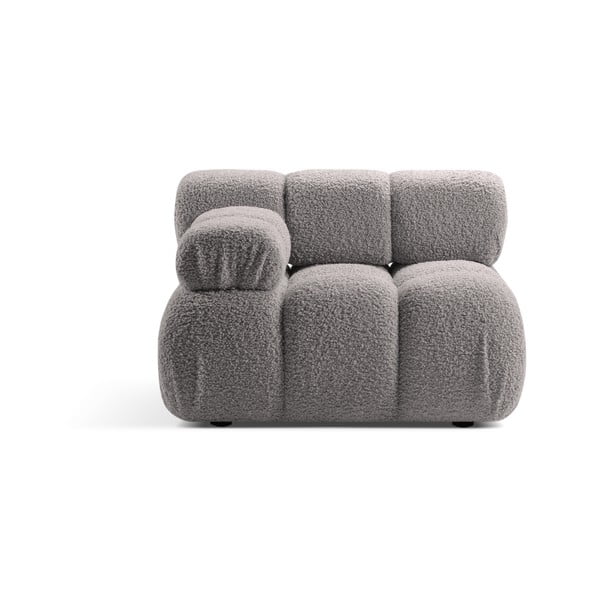 Modulo divano grigio chiaro in tessuto bouclé (angolo sinistro) Bellis - Micadoni Home