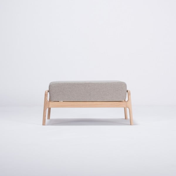 Poggiapiedi grigio con struttura in legno di quercia Fawn - Gazzda-image-1