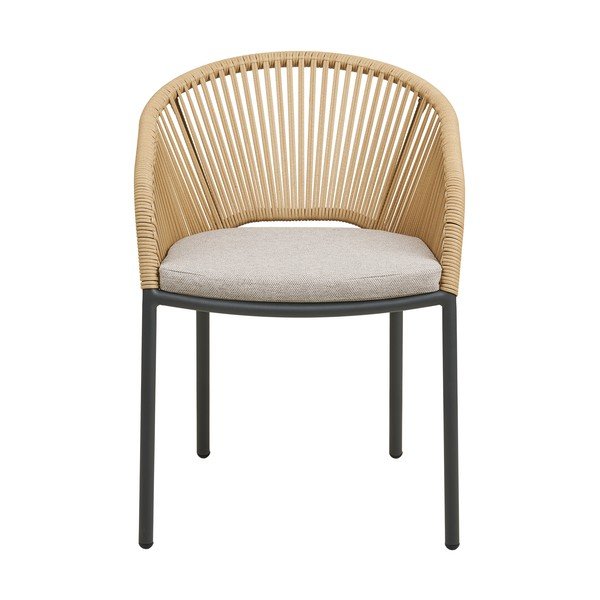 Sedia da esterno beige in metallo/in imbottito Novella – House Nordic-image-2