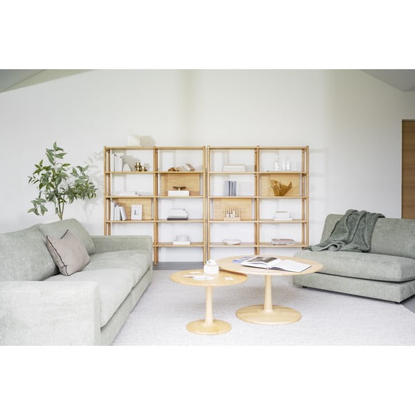 Tavolino rotondo in rovere decorato in colore naturale 90x90 cm Hobart - Rowico-image-4