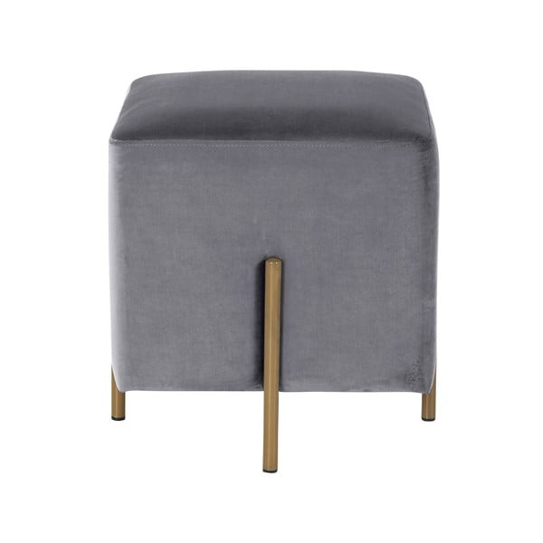 Sgabello in velluto grigio Nolan - Støraa-image-1