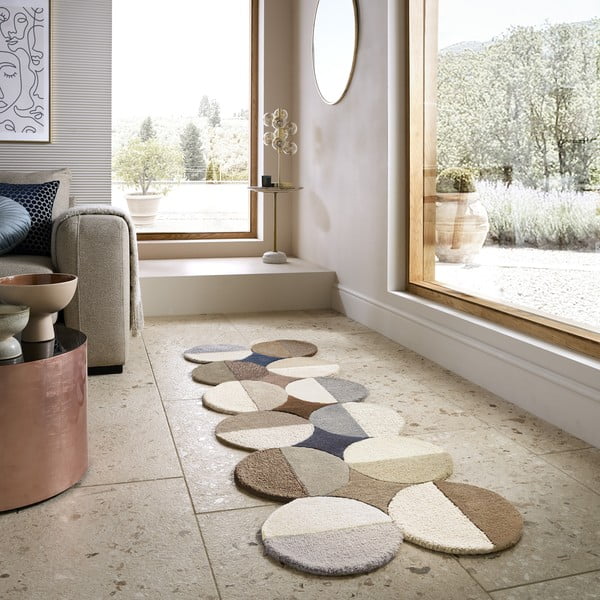 Passatoia greige in lana tessuta a mano 80x230 cm Mia Ellipse – Flair Rugs-image-2