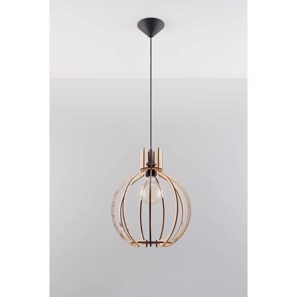 Lampada a sospensione in legno Laranxa - Sollux-image-1
