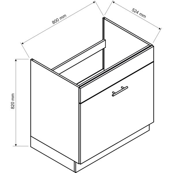 Mobile lavello cucina (larghezza 80 cm) Nico - STOLKAR-image-2
