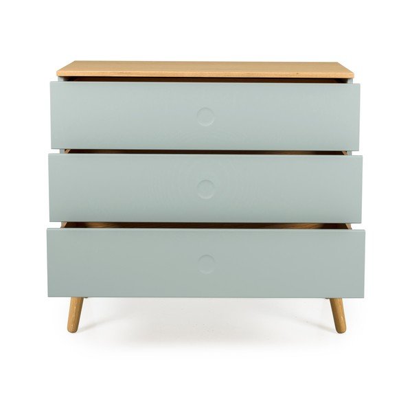 Cassettiera verde con gambe in rovere , 90 x 79 cm Dot - Tenzo-image-4