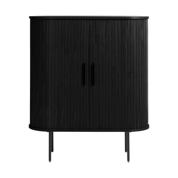 Credenza nera effetto rovere 100x118 cm Nola - Unique Furniture