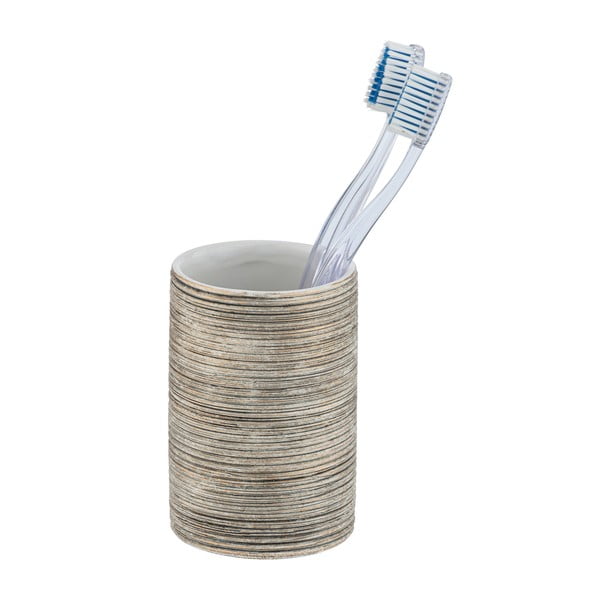 Tazza in ceramica marrone per spazzolini da denti Fedio - Wenko-image-1