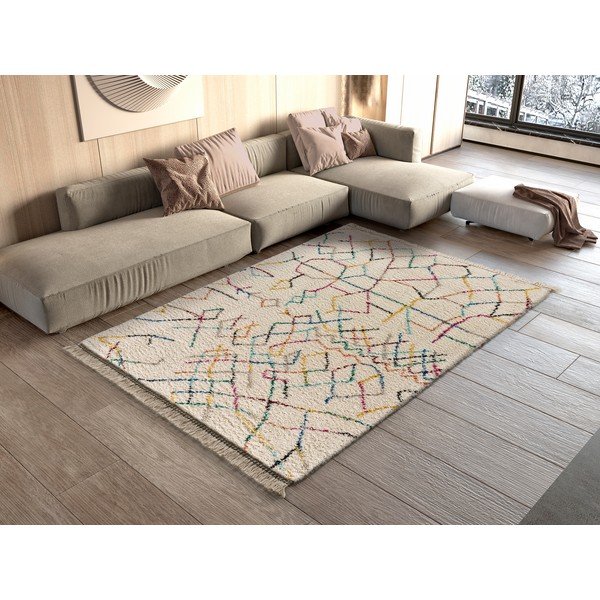 Tappeto bianco e crema Yveline Multi, 80 x 150 cm Yveline Blanco - Universal-image-1