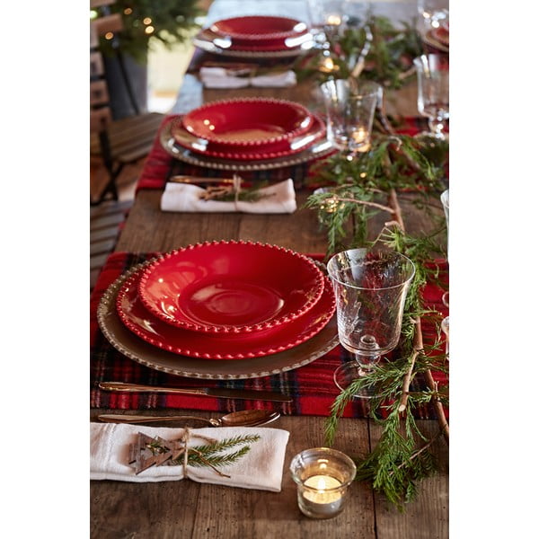 Piatto in gres rosso rubino intenso , ø 24,2 cm Pearl - Costa Nova-image-1