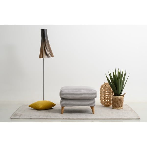 Pouf in velluto a coste grigio chiaro Paris - Scandic-image-1