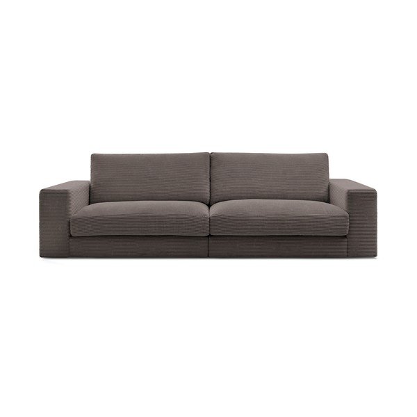 Divano grigio tortora con rivestimento in velluto a coste 274 cm Leonard – Bobochic Paris