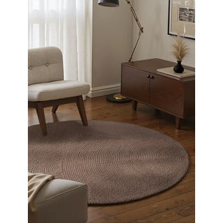 Tappeto rotondo grigio tortora in lana tessuto a mano ø 120 cm Eleni Taupe – Hanse Home