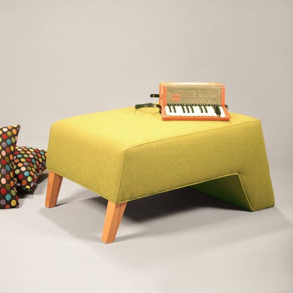 Taburetka Kate Pouf, zelenožlutá