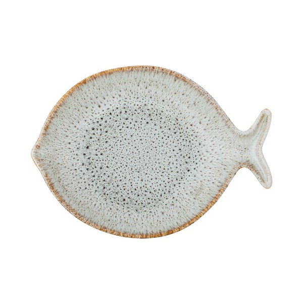 Piatto da portata blu e beige in gres Fleur – Bloomingville