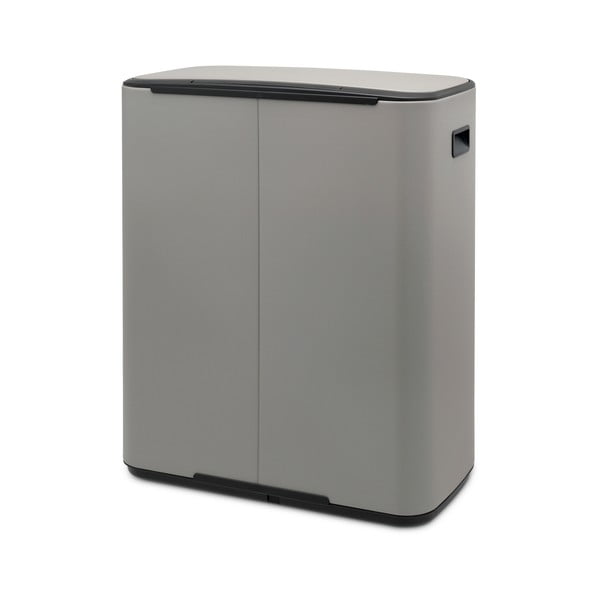 Bidone in acciaio grigio chiaro per raccolta differenziata 60 l Bo - Brabantia-image-4