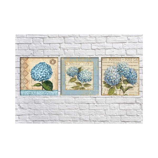 Set di 3 dipinti Hydrangea Postale - Tablo Center