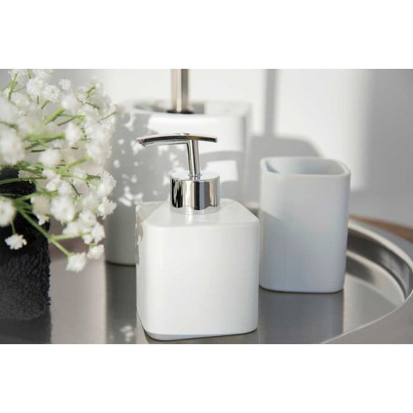 Distributore di sapone in ceramica grigio chiaro, 290 ml Hexa - Wenko-image-1