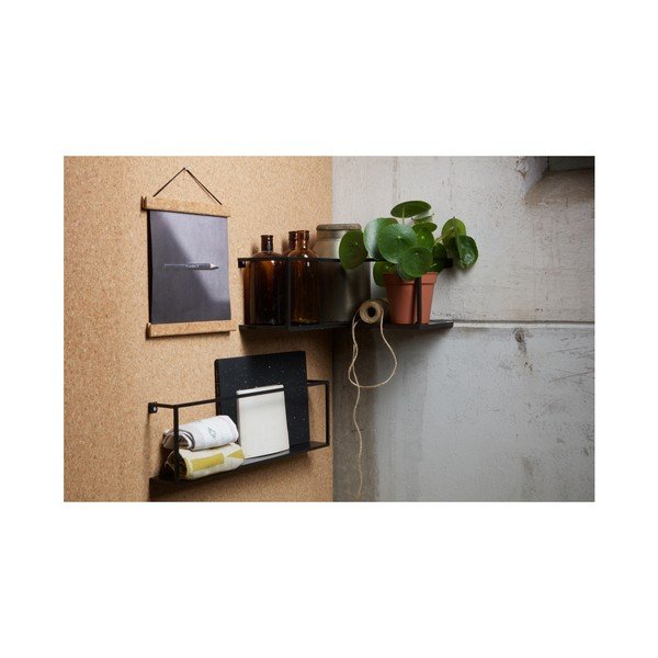 Černá rohová police WOOOD Meert-image-3