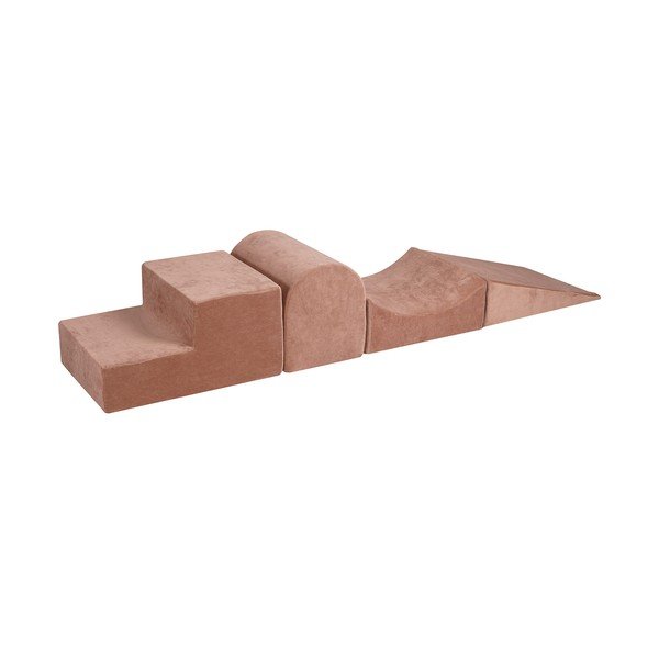 Gioco per psicomotricità beige in velluto 4 pz altezza totale 30 cm 45x193 cm Montessori – Meowbaby