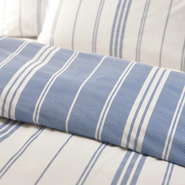 Set copripiumino e federa bianco e blu per letto singolo 135x200 cm Harbour Stripe – Catherine Lansfield-image-4