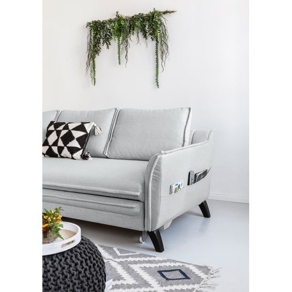 Divano letto angolare grigio chiaro, angolo sinistro Charming Charlie - Miuform-image-4