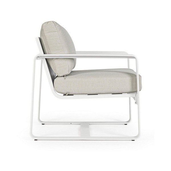 Poltrona da esterno bianca in metallo Merrigan   – Bizzotto-image-3