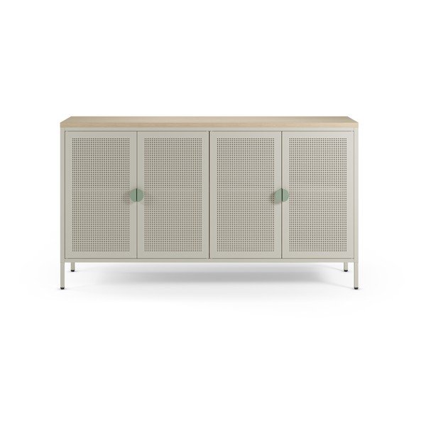 Armadietto color crema/di colore naturale in metallo 160x90x40 cm Sayla – Marckeric