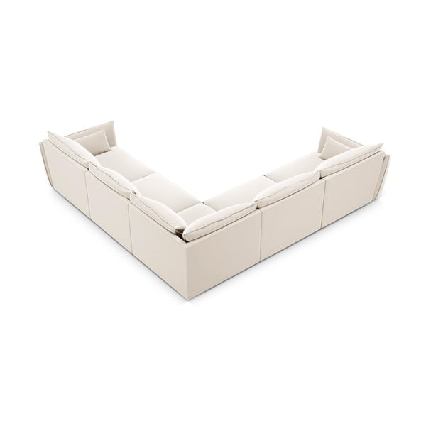 Divano angolare beige con rivestimento in velluto Vanda – Mazzini Sofas-image-3