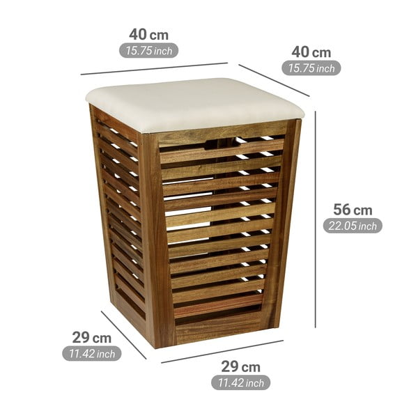 Cesta per il bucato colore naturale scuro in legno 55 l Fondi – Wenko-image-4