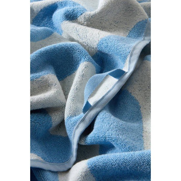 Asciugamano bianco/azzurro in cotone 90x150 cm Waves – Jotex-image-4