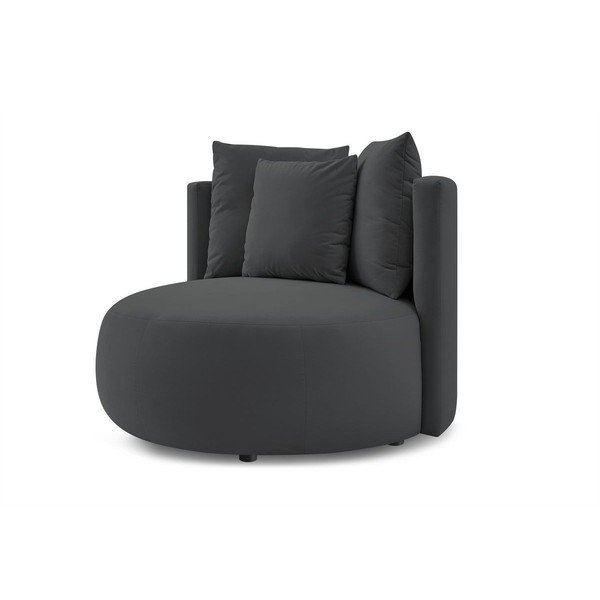 Poltrona grigio scuro con rivestimento in velluto Cesar – Bobochic Paris