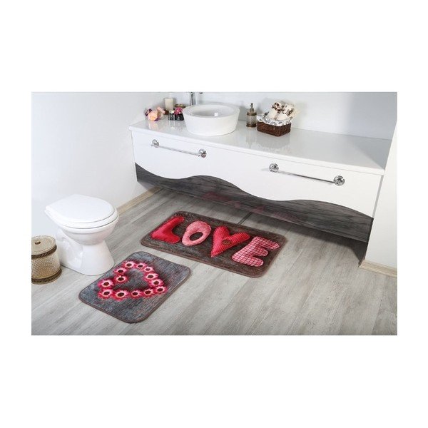 Set di 2 tappetini da bagno Aksu Love - Armada