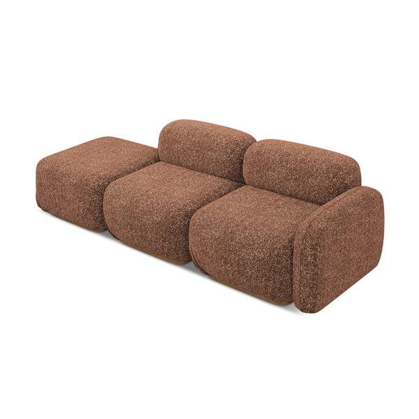 Chaise lounge componibile arancione/marrone (con penisola a destra) Ailani – Makamii-image-3