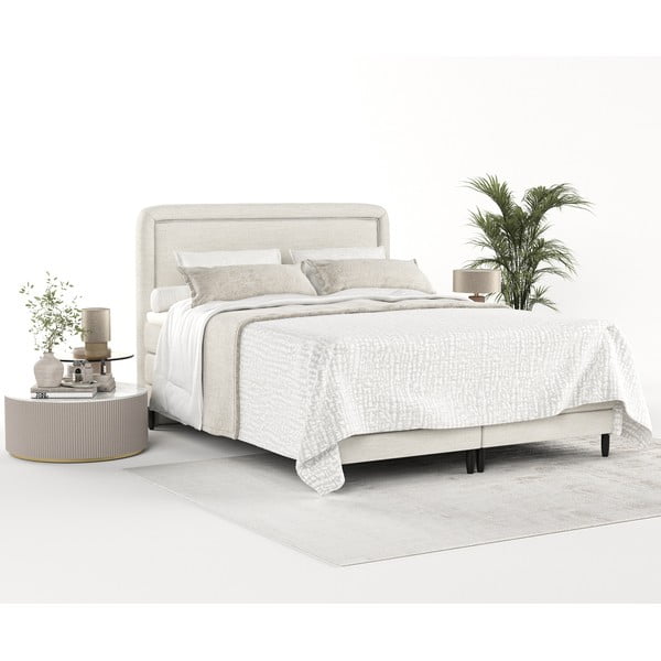Letto boxspring crema 160x200 cm Dove - Maison de Rêve-image-3