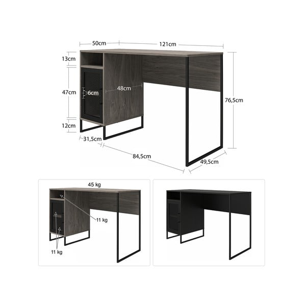 Scrivania 50x121 cm Purdue - Støraa-image-2