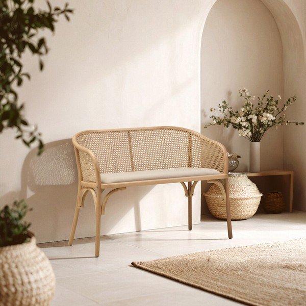 Panchina di colore naturale in imbottito Cebu – Premier Housewares-image-1