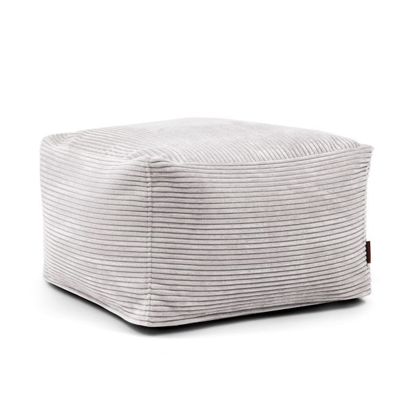 Puof a sacco grigio chiaro con rivestimento in velluto a coste Softbox MooG – SLOWDOWN