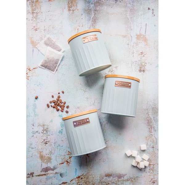 Barattoli da caffè/tè in acciaio in set di 3 pezzi - Kitchen Craft-image-3