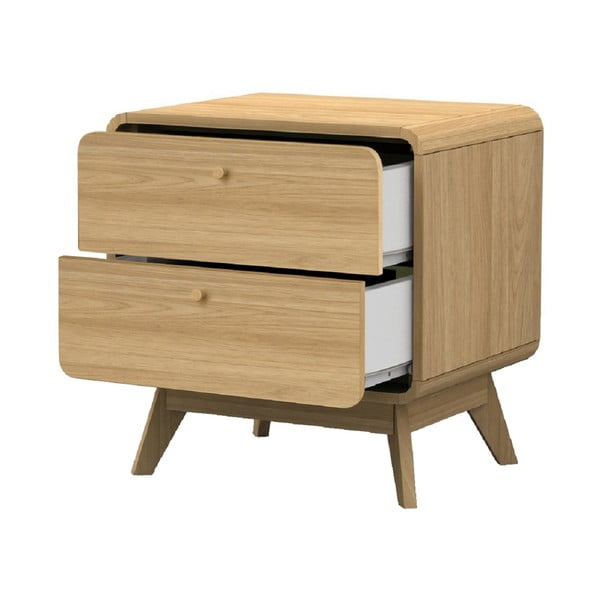 Comodino in rovere decorato in colore naturale Cassie - Støraa-image-1