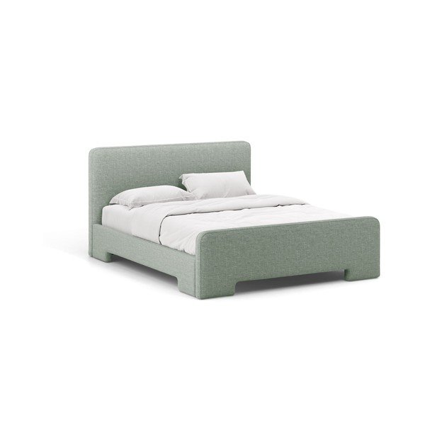 Letto matrimoniale imbottito color menta con rete inclusa 140x200 cm Eda – Micadoni 