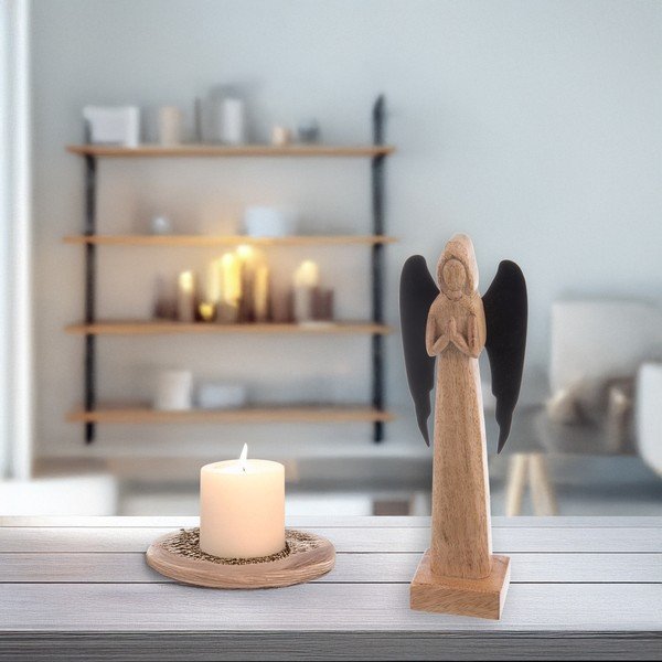 Statuetta in legno (altezza totale 27 cm) Angel – Orion-image-1