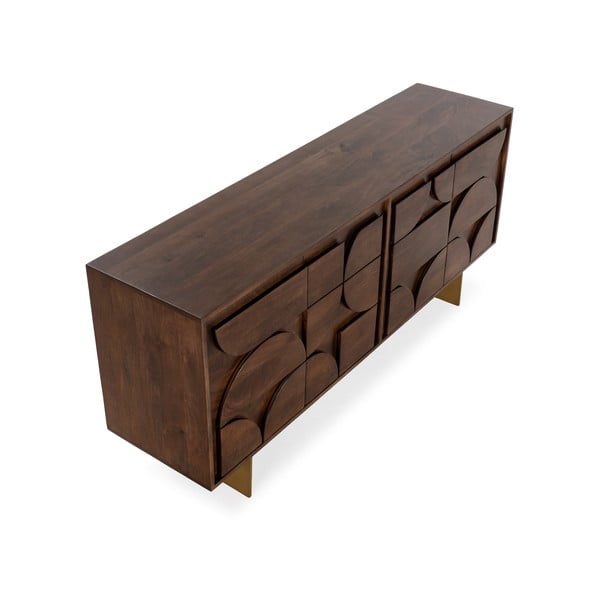 Cassettiera marrone in mango massiccio 165x76x40 cm Trisha – MOME-image-3